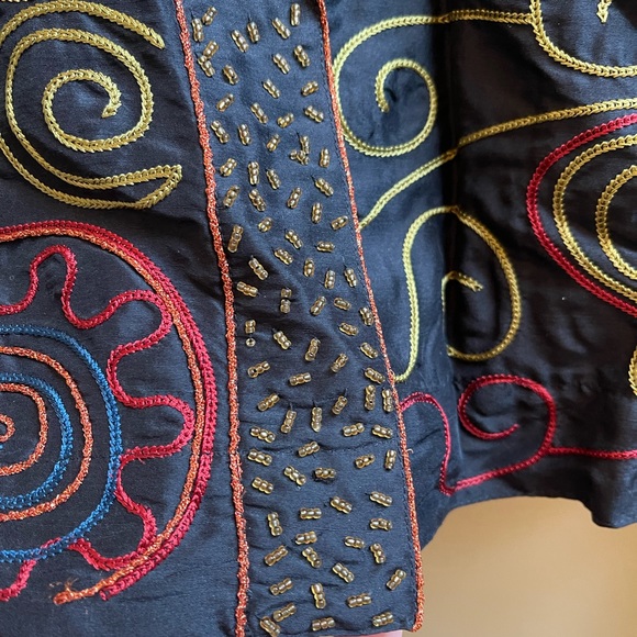Chicos Embroidered Silk Jacket - Picture 4 of 9